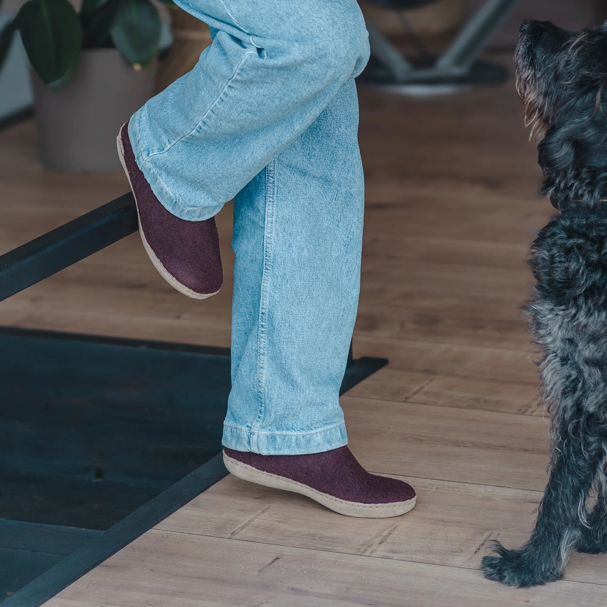 Slip-on with leather sole - Beet - Image 3