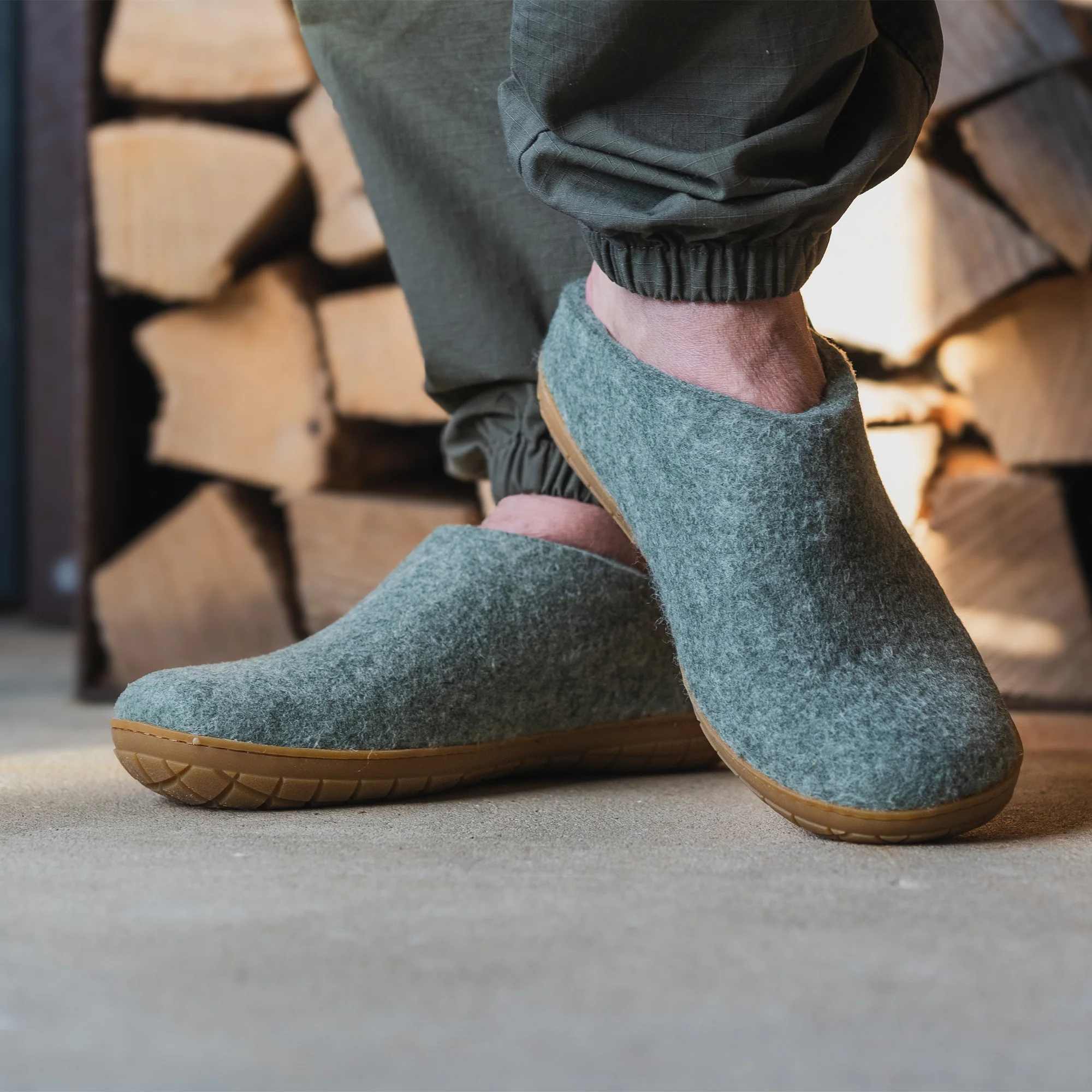 Slip-on with natural rubber sole - honey - Moss - Image 3