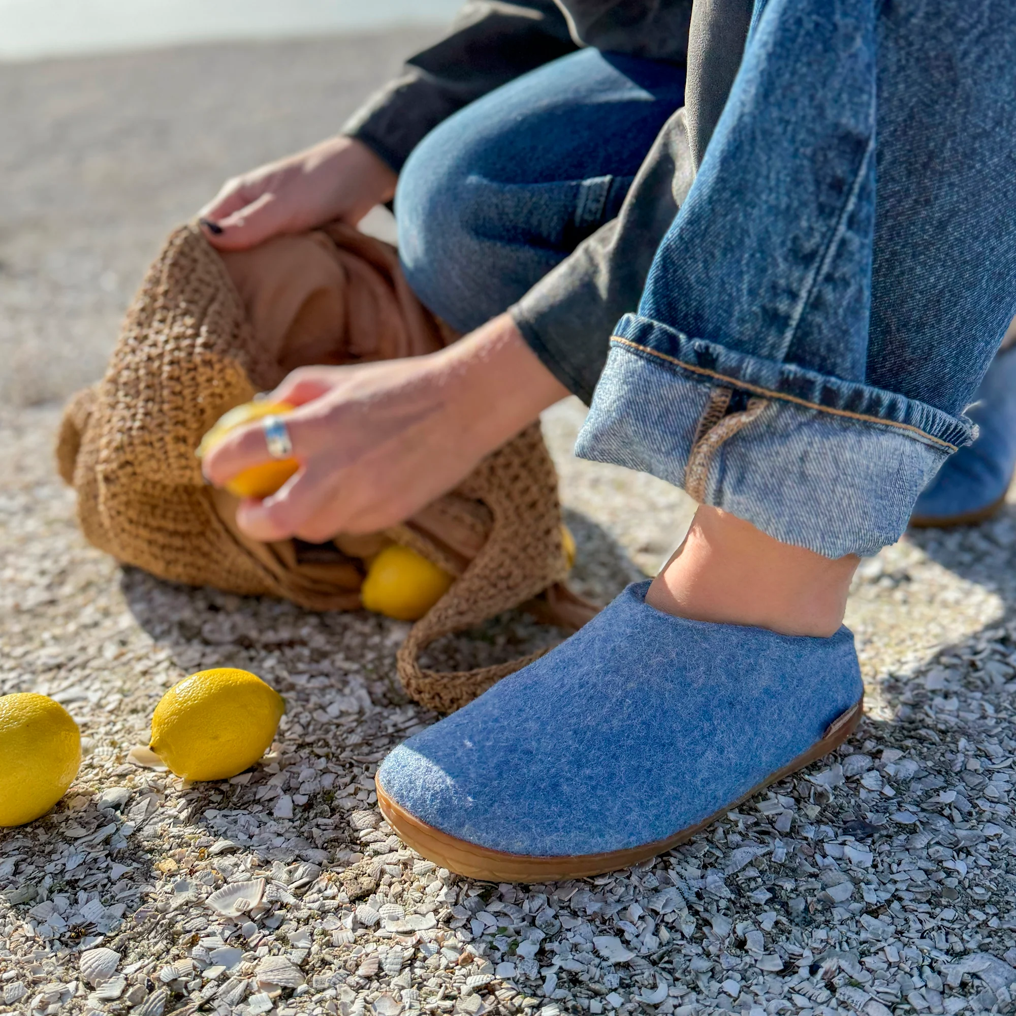 Slip-on with natural rubber sole - honey - Sky - Image 2