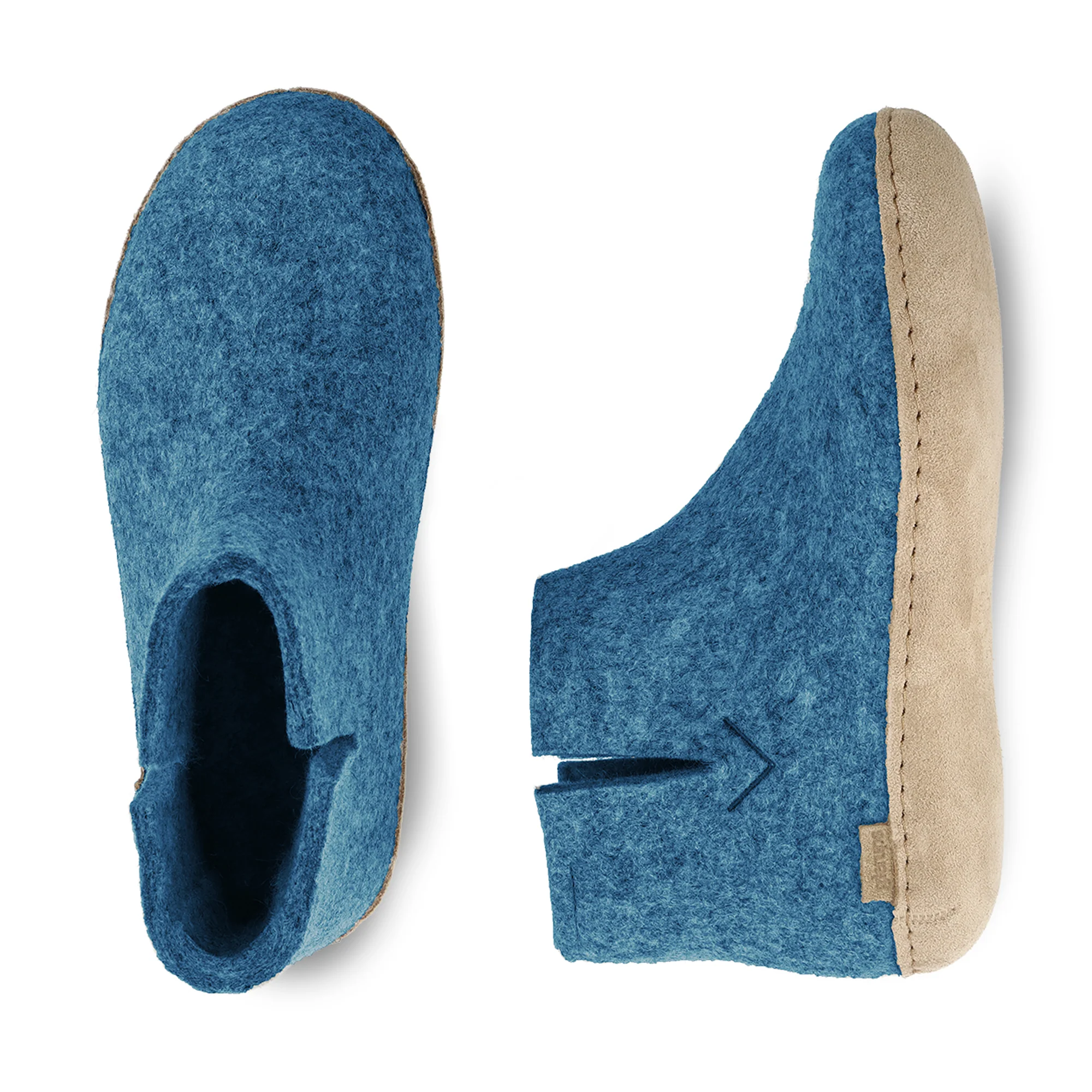 Boot with leather sole - Petrol - Image 4
