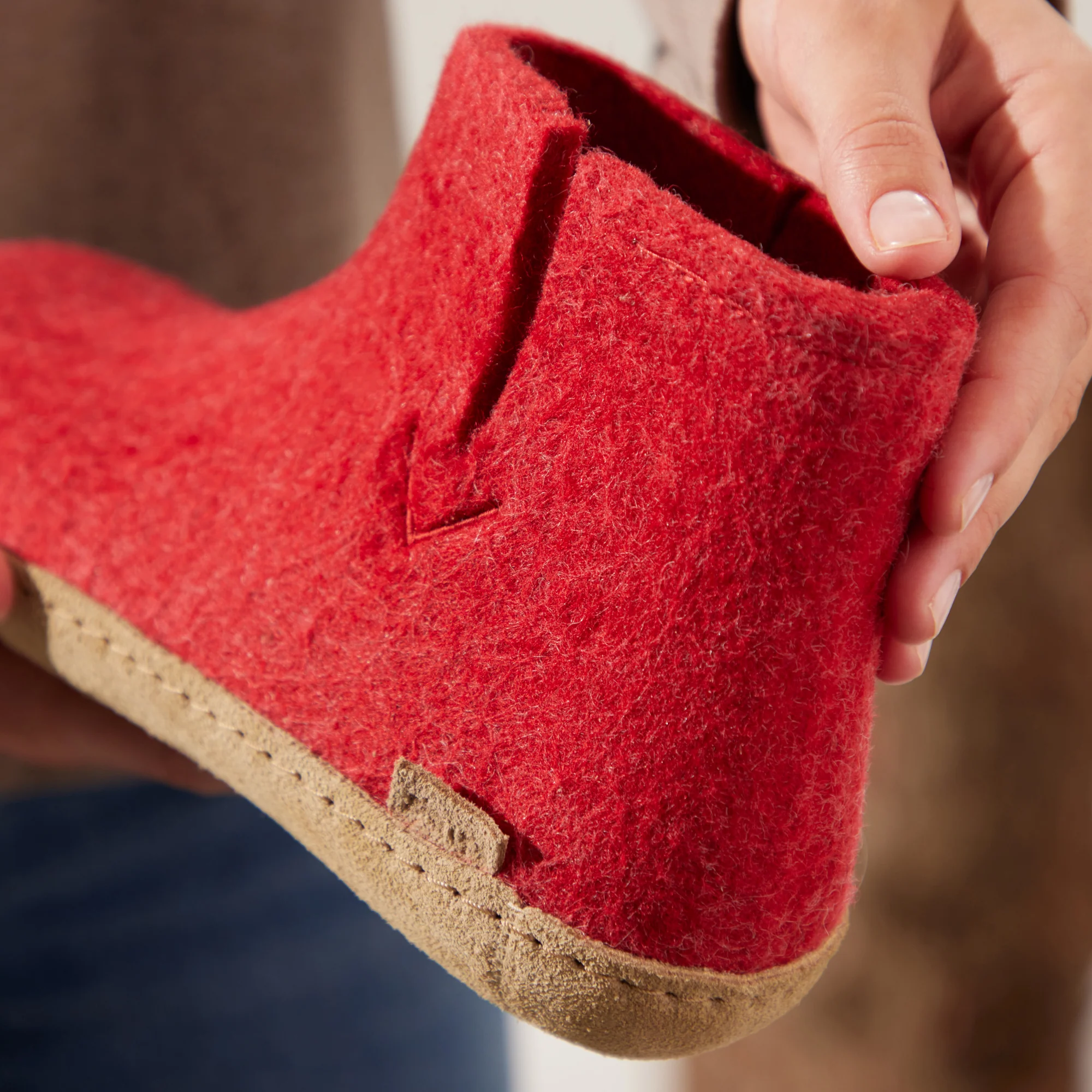 Boot with leather sole - Red - Image 3