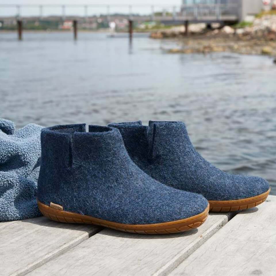 Boot with natural rubber sole - honey - Denim - Image 3