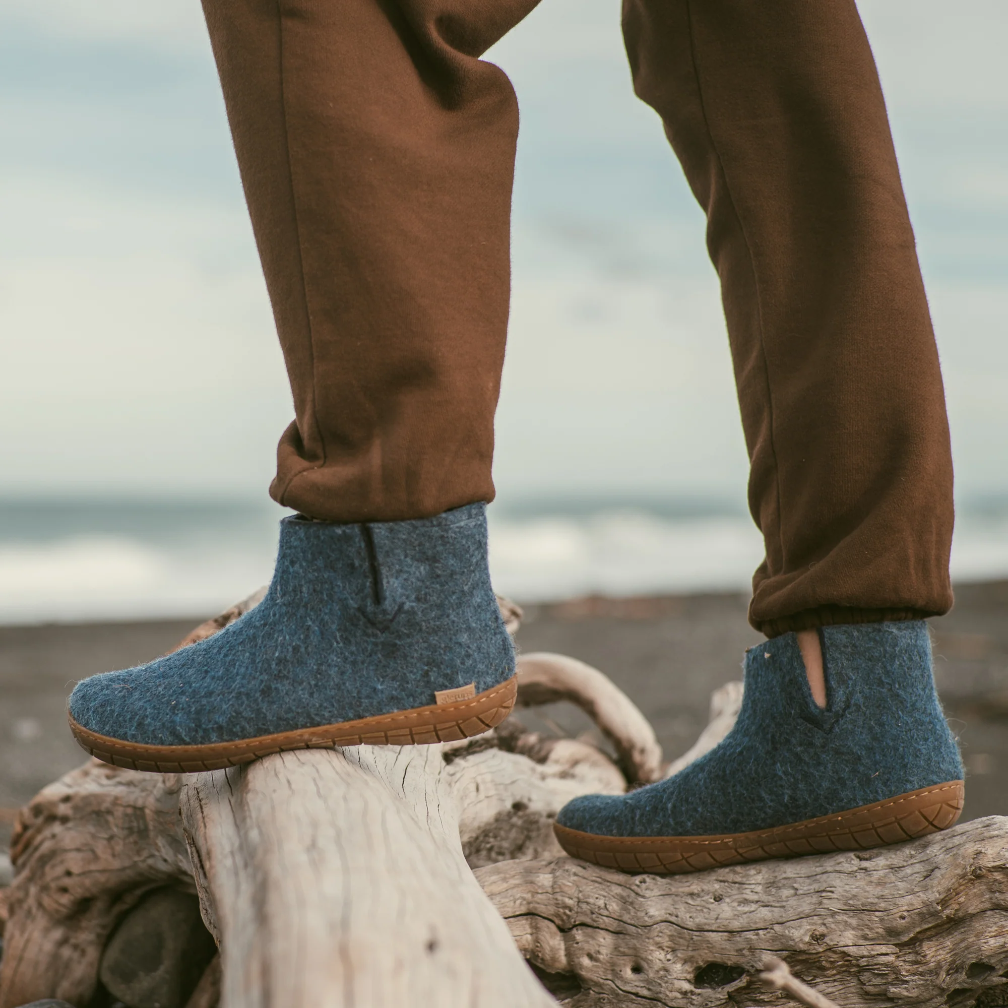Boot with natural rubber sole - honey - Petrol - Image 2