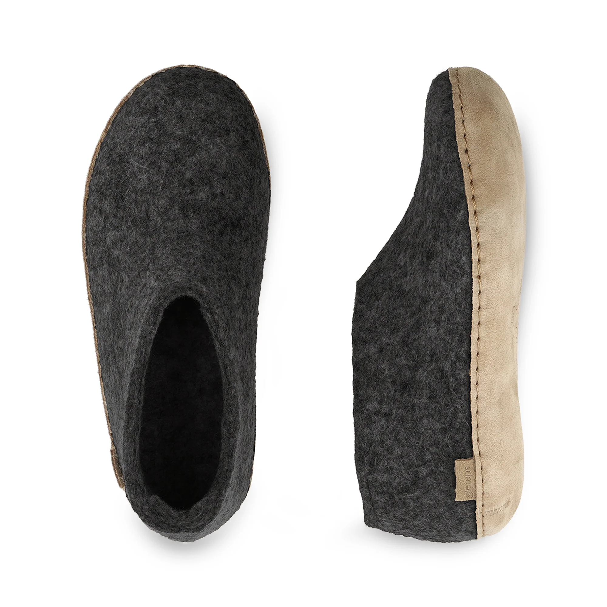 Shoe with leather sole - Charcoal - Image 5