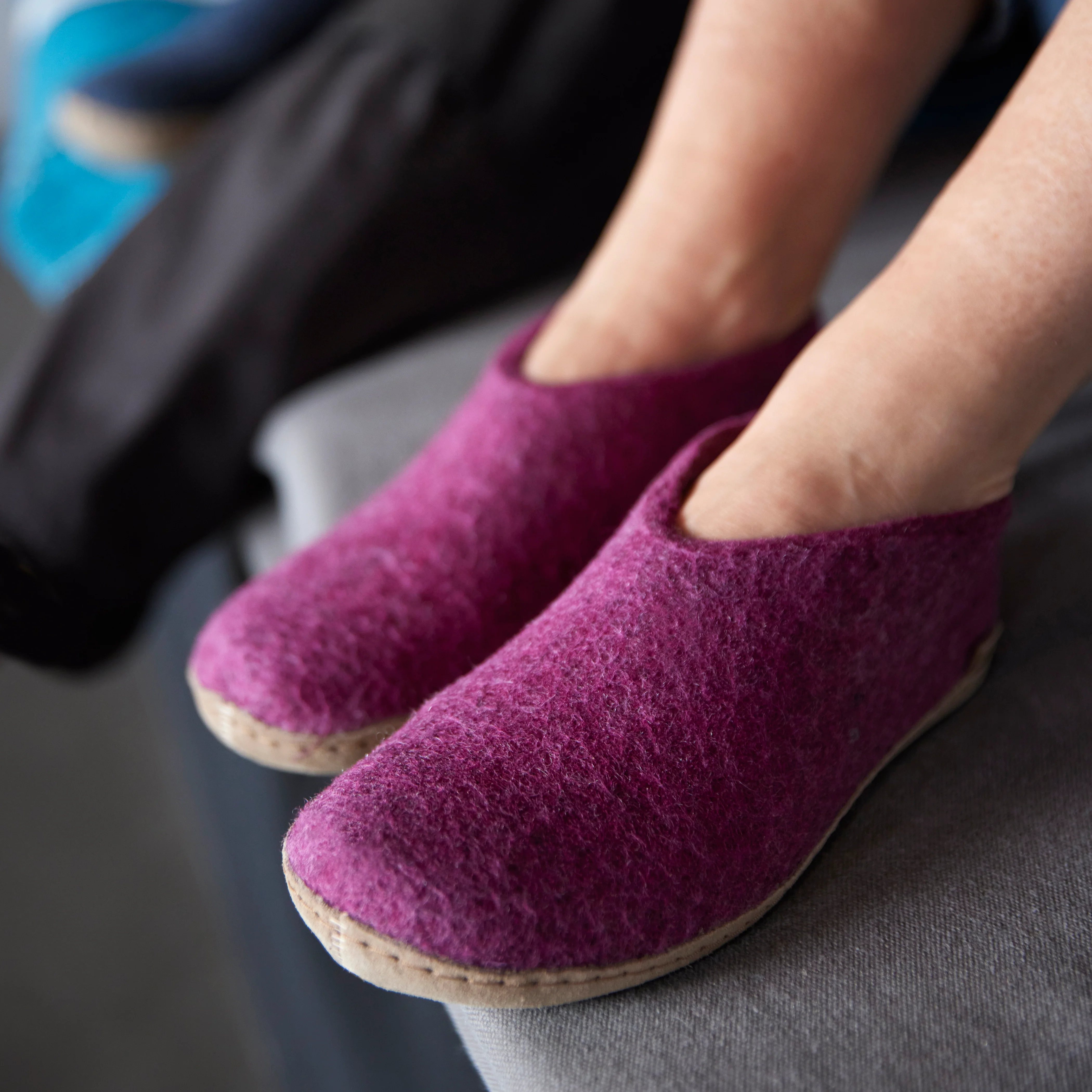 Slip-on with leather sole - Cranberry - Image 3
