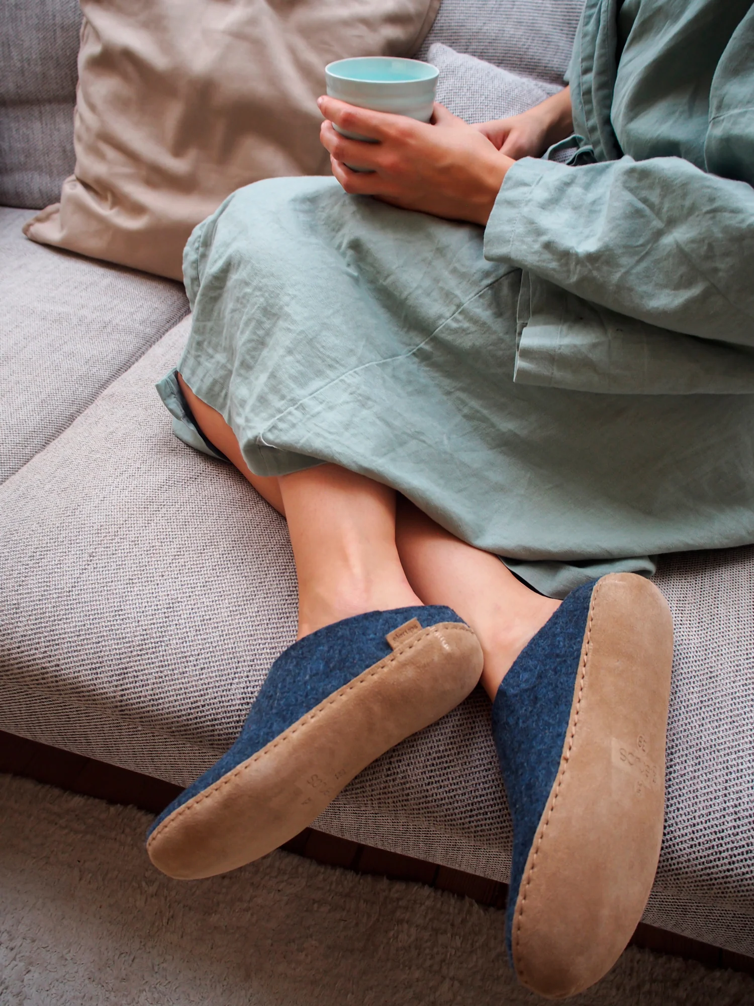 Slip-on with leather sole - Denim - Image 3