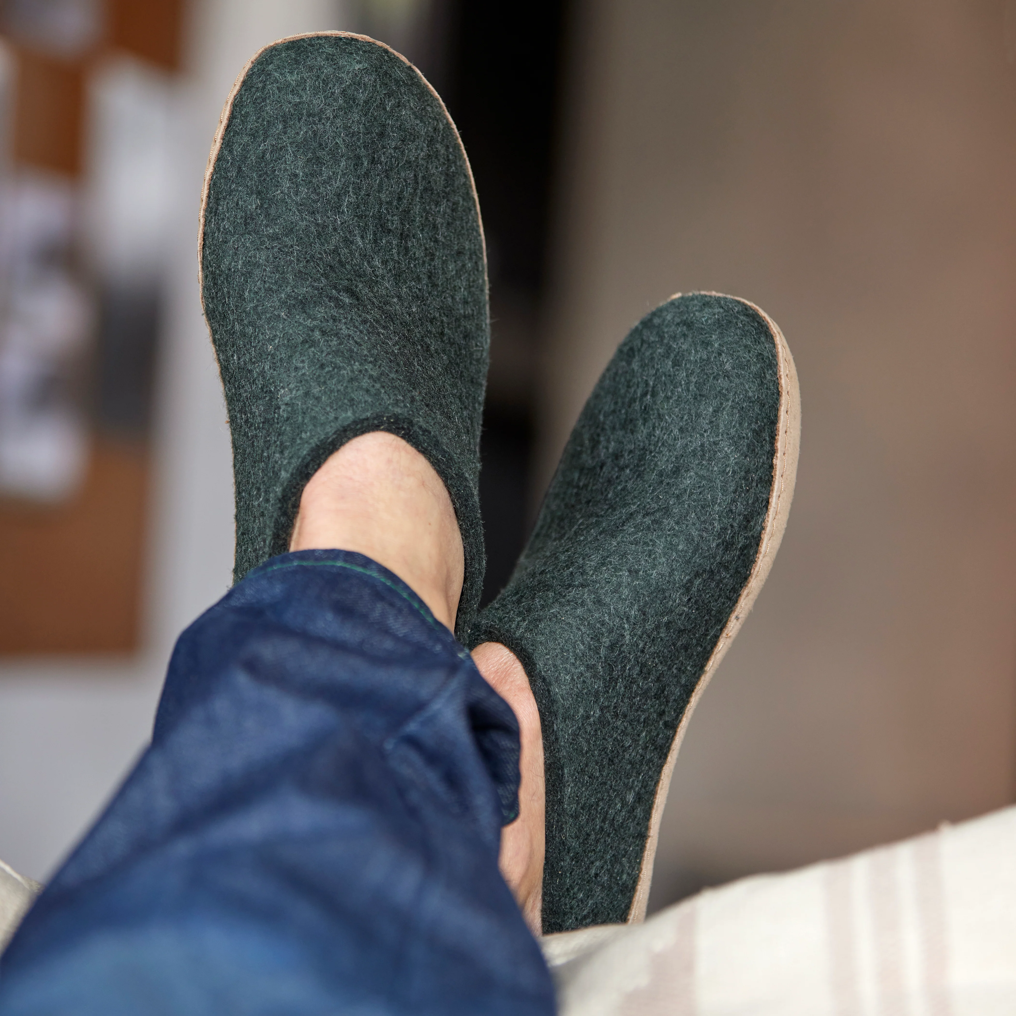 Slip-on with leather sole - Forest - Image 3