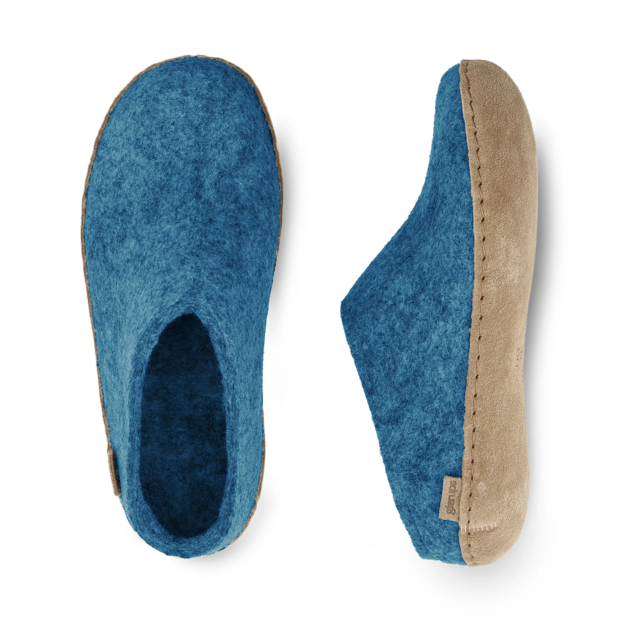 Slip-on with leather sole - Petrol - Image 4