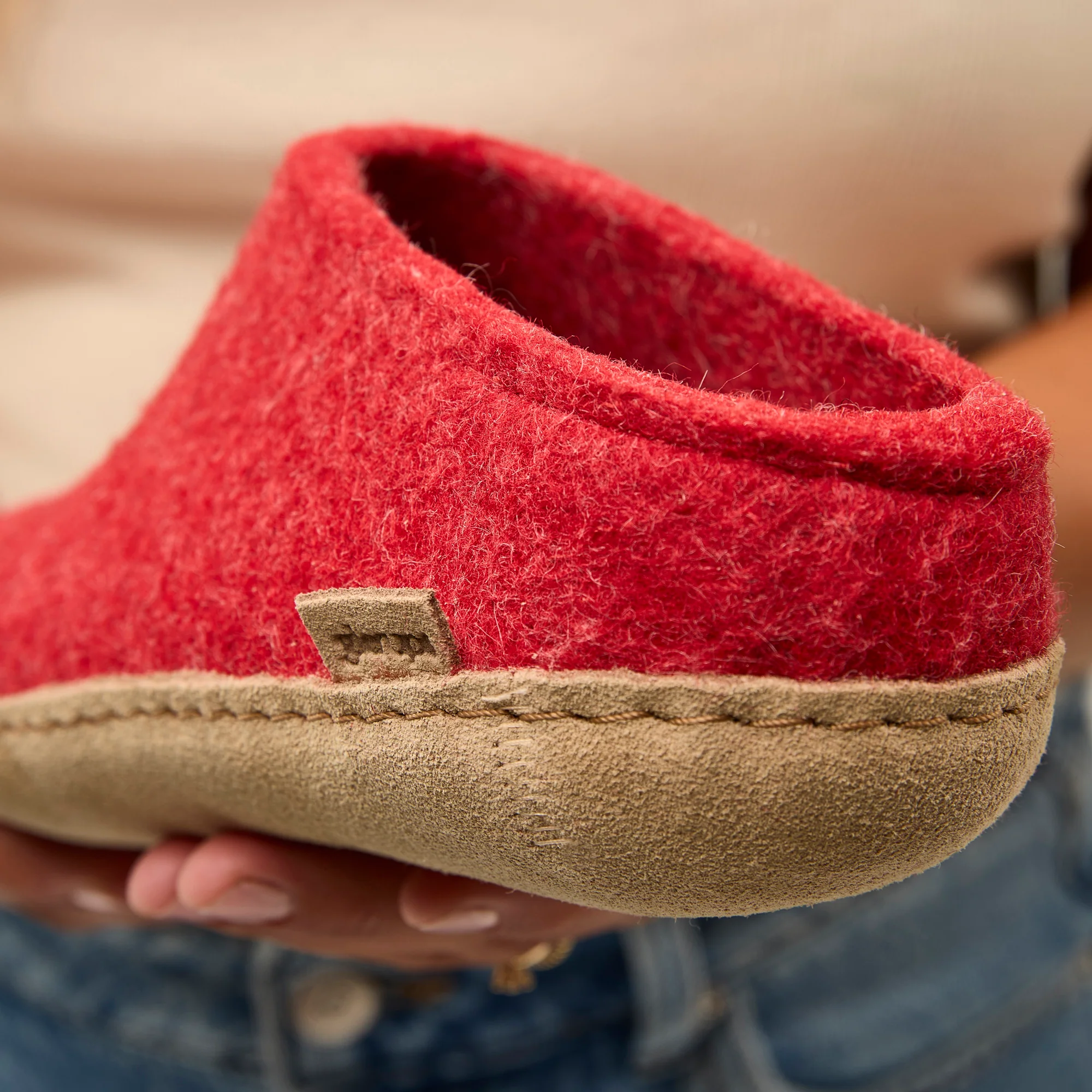 Slip-on with leather sole - Red - Image 3